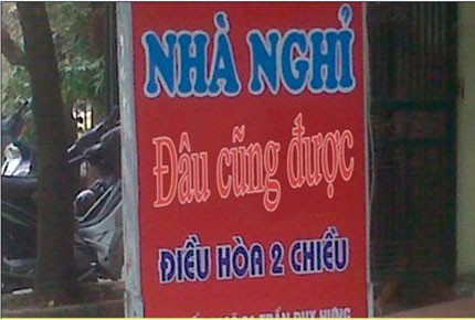 Nhà nghỉ... đâu cũng được.